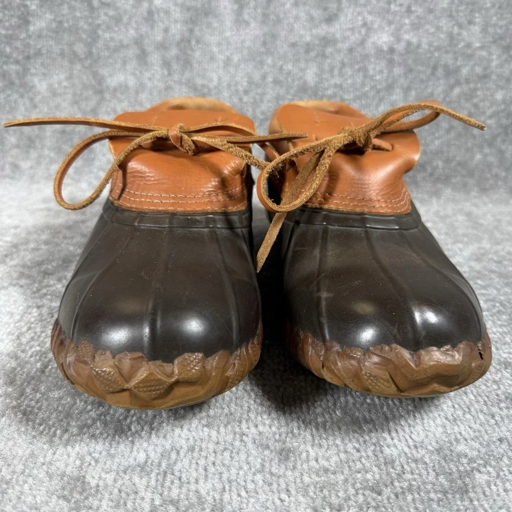 Cabelas Duck Boots Men's 9 Black Brown Leather Steel Shank